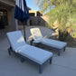 Pair of white outdoor chaise lounge cushions – custom size weather-resistant cover