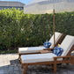 Pair of custom outdoor chaise lounge cushions in white – weather-resistant fabric