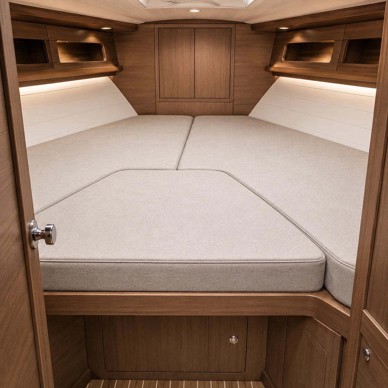 V-Berth Boat Cushions — Custom Size, Marine Fabric & Foam