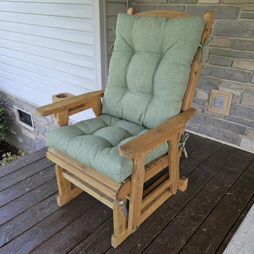 Outdoor Glider Chair Cushions — Custom Seat, Back & Ottoman, Any Size